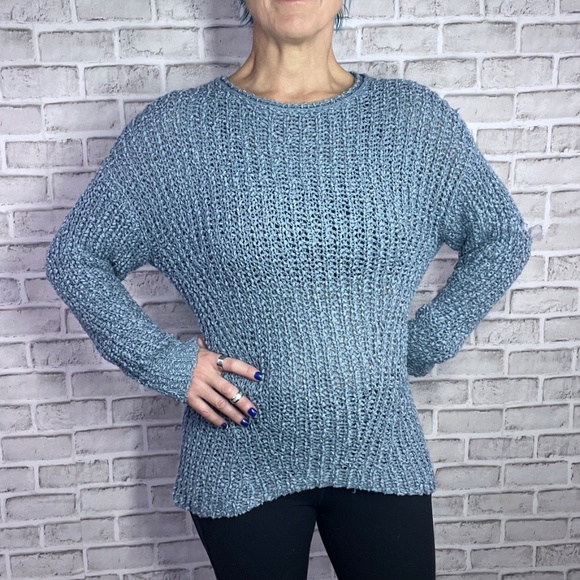 💙Like New |•Z SUPPLY•| Blue Loose Knit Oversize Sweater Size XS-Medium - Picture 6 of 13